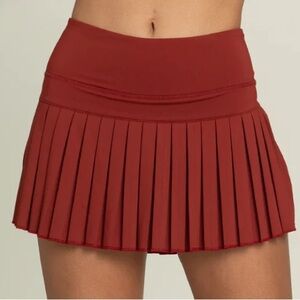 Gold Hinge Chestnut Pleated Tennis Skirt